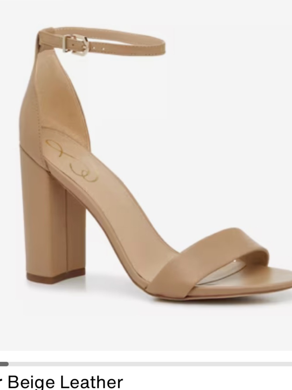 Sam Edelman Beige Ankle-Strap Block Heel Sandals Yaro classic nude